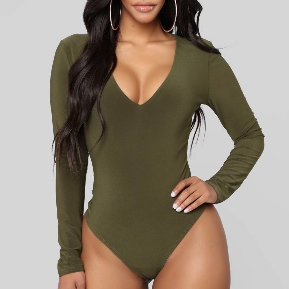 Olive green army green bodysuit